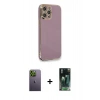 MARSİLYAN™- iPhone 12 Pro Kılıf Yankı Serisi - Şeffaf 360 Full Body Arka Koruyucu + Neon Fosforlu Kamera Lens - YL