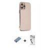 MARSİLYAN™- iPhone 12 Pro Kılıf Yankı Serisi - Şeffaf Uv Polymer Nano Ekran Koruyucu + Shine Kamera Lens Koruma Cam - GI