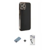 MARSİLYAN™- iPhone 12 Pro Kılıf Yankı Serisi - Şeffaf Uv Polymer Nano Ekran Koruyucu + Shine Kamera Lens Koruma Cam - GI