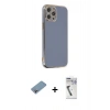 MARSİLYAN™- iPhone 12 Pro Kılıf Yankı Serisi - Şeffaf Uv Polymer Nano Ekran Koruyucu + Shine Kamera Lens Koruma Cam - GI