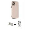 MARSİLYAN™- iPhone 12 Pro Kılıf Yankı Serisi - Şeffaf Uv Polymer Nano Ekran Koruyucu + Rainbow Kamera Lens Koruma Cam - GD