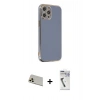 MARSİLYAN™- iPhone 12 Pro Kılıf Yankı Serisi - Şeffaf Uv Polymer Nano Ekran Koruyucu + Rainbow Kamera Lens Koruma Cam - GD