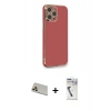 MARSİLYAN™- iPhone 12 Pro Kılıf Yankı Serisi - Şeffaf Uv Polymer Nano Ekran Koruyucu + Rainbow Kamera Lens Koruma Cam - GD