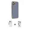 MARSİLYAN™- iPhone 12 Pro Kılıf Yankı Serisi - Şeffaf Uv Polymer Nano Ekran Koruyucu + Shine Kamera Lens - GS