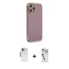 MARSİLYAN™- iPhone 12 Pro Kılıf Yankı Serisi - Şeffaf Uv Polymer Nano Ekran Koruyucu + Shine Kamera Lens - GS