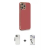 MARSİLYAN™- iPhone 12 Pro Kılıf Yankı Serisi - Şeffaf Uv Polymer Nano Ekran Koruyucu + Shine Kamera Lens - GS