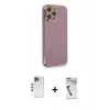 MARSİLYAN™- iPhone 12 Pro Kılıf Yankı Serisi - Şeffaf Uv Polymer Nano Ekran Koruyucu + Shine Kamera Lens - MI
