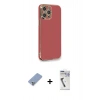 MARSİLYAN™- iPhone 12 Pro Kılıf Yankı Serisi - Şeffaf Uv Polymer Nano Ekran Koruyucu + Metal Kamera Lens Koruma Cam - KUYL