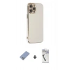 MARSİLYAN™- iPhone 12 Pro Kılıf Yankı Serisi - Şeffaf Uv Polymer Nano Ekran Koruyucu + Metal Kamera Lens Koruma Cam - KUYL