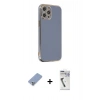 MARSİLYAN™- iPhone 12 Pro Kılıf Yankı Serisi - Şeffaf Uv Polymer Nano Ekran Koruyucu + Metal Kamera Lens Koruma Cam - KUYL