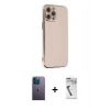 MARSİLYAN™- iPhone 12 Pro Kılıf Yankı Serisi - Şeffaf Uv Polymer Nano Ekran Koruyucu + Neon Fosforlu Kamera Lens - MI