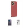 MARSİLYAN™- iPhone 12 Pro Kılıf Yankı Serisi - Şeffaf Uv Polymer Nano Ekran Koruyucu + Neon Fosforlu Kamera Lens - MI