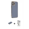 MARSİLYAN™- iPhone 12 Pro Kılıf Yankı Serisi - Şeffaf Uv Polymer Nano Ekran Koruyucu + Renkli Kamera Lens Koruma Cam - YL
