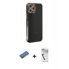 MARSİLYAN™- iPhone 12 Pro Kılıf Yankı Serisi - Şeffaf Uv Polymer Nano Ekran Koruyucu + Shine Kamera Lens Koruma Cam - GD