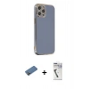 MARSİLYAN™- iPhone 12 Pro Kılıf Yankı Serisi - Şeffaf Uv Polymer Nano Ekran Koruyucu + Shine Kamera Lens Koruma Cam - GD