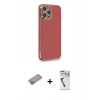 MARSİLYAN™- iPhone 12 Pro Kılıf Yankı Serisi - Şeffaf Uv Polymer Nano Ekran Koruyucu + Shine Kamera Lens Koruma Cam - SABE
