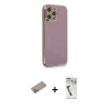 MARSİLYAN™- iPhone 12 Pro Kılıf Yankı Serisi - Şeffaf Uv Polymer Nano Ekran Koruyucu + Shine Kamera Lens Koruma Cam - SABE