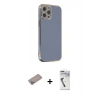MARSİLYAN™- iPhone 12 Pro Kılıf Yankı Serisi - Şeffaf Uv Polymer Nano Ekran Koruyucu + Shine Kamera Lens Koruma Cam - SABE