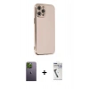 MARSİLYAN™- iPhone 12 Pro Kılıf Yankı Serisi - Şeffaf Uv Polymer Nano Ekran Koruyucu + Neon Fosforlu Kamera Lens - YL