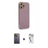 MARSİLYAN™- iPhone 12 Pro Kılıf Yankı Serisi - Şeffaf Uv Polymer Nano Ekran Koruyucu + Neon Fosforlu Kamera Lens - YL
