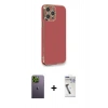 MARSİLYAN™- iPhone 12 Pro Kılıf Yankı Serisi - Şeffaf Uv Polymer Nano Ekran Koruyucu + Neon Fosforlu Kamera Lens - YL