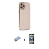 MARSİLYAN™- iPhone 12 Pro Kılıf Yankı Serisi - Siyah 34D Hayalet Izgaralı Cam + Shine Kamera Lens Koruma Cam - MI
