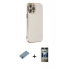 MARSİLYAN™- iPhone 12 Pro Kılıf Yankı Serisi - Siyah 34D Hayalet Izgaralı Cam + Shine Kamera Lens Koruma Cam - GI