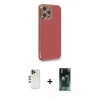 MARSİLYAN™- iPhone 12 Pro Kılıf Yankı Serisi - Siyah 360 Mat Full Body Arka Koruyucu + Shine Kamera Lens - GD