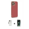 MARSİLYAN™- iPhone 12 Pro Kılıf Yankı Serisi - Siyah 360 Mat Full Body Arka Koruyucu + Shine Kamera Lens - GS