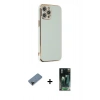 MARSİLYAN™- iPhone 12 Pro Kılıf Yankı Serisi - Siyah 360 Mat Full Body Arka Koruyucu + Shine Kamera Lens Koruma Cam - SH