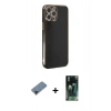 MARSİLYAN™- iPhone 12 Pro Kılıf Yankı Serisi - Siyah 360 Mat Full Body Arka Koruyucu + Shine Kamera Lens Koruma Cam - SH