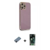 MARSİLYAN™- iPhone 12 Pro Kılıf Yankı Serisi - Siyah 360 Mat Full Body Arka Koruyucu + Shine Kamera Lens Koruma Cam - SH