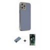 MARSİLYAN™- iPhone 12 Pro Kılıf Yankı Serisi - Siyah 360 Mat Full Body Arka Koruyucu + Shine Kamera Lens Koruma Cam - SH