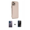 MARSİLYAN™- iPhone 12 Pro Kılıf Yankı Serisi - Siyah 3D Antistatik Hayalet Cam Ekran Koruyucu + Neon Fosforlu Kamera Lens - MI
