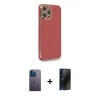 MARSİLYAN™- iPhone 12 Pro Kılıf Yankı Serisi - Siyah 3D Antistatik Hayalet Cam Ekran Koruyucu + Neon Fosforlu Kamera Lens - MI