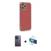 MARSİLYAN™- iPhone 12 Pro Kılıf Yankı Serisi - Siyah 3D Antistatik Seramik Nano Ekran Koruyucu + Neon Fosforlu Kamera Lens - MI