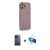 MARSİLYAN™- iPhone 12 Pro Kılıf Yankı Serisi - Siyah 3D Antistatik Seramik Nano Ekran Koruyucu + Neon Fosforlu Kamera Lens - MI