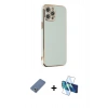 MARSİLYAN™- iPhone 12 Pro Kılıf Yankı Serisi - Siyah 3D Antistatik Seramik Nano Ekran Koruyucu + Metal Kamera Lens Koruma Cam - AKYL