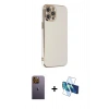 MARSİLYAN™- iPhone 12 Pro Kılıf Yankı Serisi - Siyah 3D Antistatik Seramik Nano Ekran Koruyucu + Neon Fosforlu Kamera Lens - SI