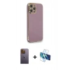 MARSİLYAN™- iPhone 12 Pro Kılıf Yankı Serisi - Siyah 3D Antistatik Seramik Nano Ekran Koruyucu + Neon Fosforlu Kamera Lens - SI