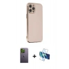 MARSİLYAN™- iPhone 12 Pro Kılıf Yankı Serisi - Siyah 3D Antistatik Seramik Nano Ekran Koruyucu + Neon Fosforlu Kamera Lens - YL