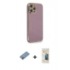 MARSİLYAN™- iPhone 12 Pro Kılıf Yankı Serisi - Siyah 6D Mat Seramik Hayalet Nano Ekran Koruyucu + Shine Kamera Lens Koruma Cam - GI