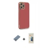 MARSİLYAN™- iPhone 12 Pro Kılıf Yankı Serisi - Siyah 6D Mat Seramik Hayalet Nano Ekran Koruyucu + Metal Kamera Lens Koruma Cam - GS