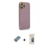 MARSİLYAN™- iPhone 12 Pro Kılıf Yankı Serisi - Siyah 6D Mat Seramik Hayalet Nano Ekran Koruyucu + Metal Kamera Lens Koruma Cam - GS