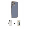 MARSİLYAN™- iPhone 12 Pro Kılıf Yankı Serisi - Siyah 6D Mat Seramik Hayalet Nano Ekran Koruyucu + Shine Kamera Lens - GS