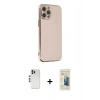 MARSİLYAN™- iPhone 12 Pro Kılıf Yankı Serisi - Siyah 6D Mat Seramik Hayalet Nano Ekran Koruyucu + Shine Kamera Lens - GS