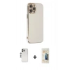 MARSİLYAN™- iPhone 12 Pro Kılıf Yankı Serisi - Siyah 6D Mat Seramik Hayalet Nano Ekran Koruyucu + Shine Kamera Lens - GS