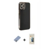 MARSİLYAN™- iPhone 12 Pro Kılıf Yankı Serisi - Siyah 6D Mat Seramik Hayalet Nano Ekran Koruyucu + Metal Kamera Lens Koruma Cam - KUYL