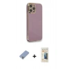 MARSİLYAN™- iPhone 12 Pro Kılıf Yankı Serisi - Siyah 6D Mat Seramik Hayalet Nano Ekran Koruyucu + Metal Kamera Lens Koruma Cam - KUYL