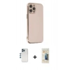 MARSİLYAN™- iPhone 12 Pro Kılıf Yankı Serisi - Siyah 6D Mat Seramik Hayalet Nano Ekran Koruyucu + Shine Kamera Lens - MI